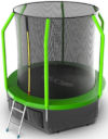 EVO Jump Батут 6 футов с внутренней сеткой, лестницей и нижней сетью (зелёный), Cosmo 6ft Green + Lower net