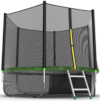 EVO Jump Батут 8 футов с внешней сеткой, лестницей и нижней сетью (зелёный), External 8ft Green + Lower net
