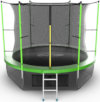 EVO Jump Батут 10 футов с внутренней сеткой, лестницей и нижней сетью (зелёный), Internal 10ft Green + Lower net