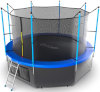 EVO Jump Батут 12 футов с внутренней сеткой, лестницей и нижней сетью (синий), Internal 12ft Blue + Lower net