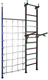 Вертикаль (ГранВиС) Вертикаль-7+ТБ+, шведская стенка с креплением в распор с дополнительной стойкой и канатной сеткой (высота потолка 2.5-2.95 м)