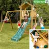 Jungle Gym Детский игровой комплекс Jungle Cottage + Swing Module Xtra + Rock Module