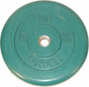 MB Barbell Диск для штанги цветной обрезиненный (зелёный), 10 кг (26 мм), серия Стандарт