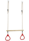 Perfetto Sport Кольца гимнастические с трапецией (красные), PS-310